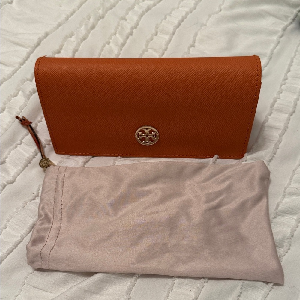 Tory Burch Orange glasses case with soft cover